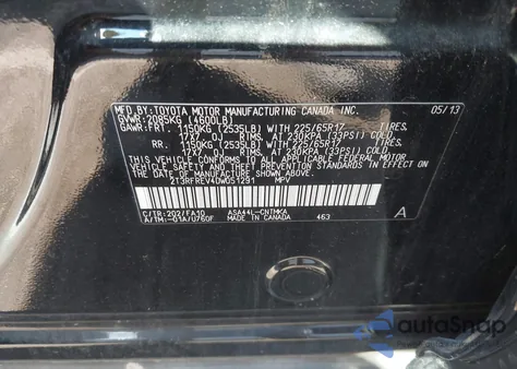 2013 Toyota Rav4 Xle из США, поврежденный, VIN 2T3RFREV4DW051291